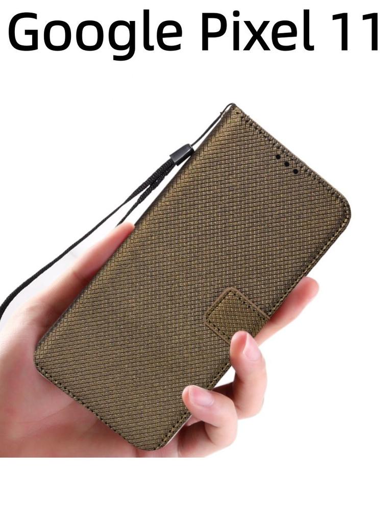 For Google Pixel 11 / Pro / Pro XL Case Diamond Pattern Card Slot Soft Silicone External Leather Support Function Flip Cover Attraction Closure