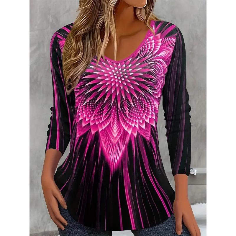 

Женская футболка, 3D-печать, круглый вырез, длинный рукав, повседневная, легкий топ, Хэллоуин, хип-хоп, большой размер, модная 5XL