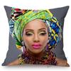 Fashion Magazine Cover Africa Girl Woman Black Beauty Headscarf Decorative Sofa Pillow Case Linen Home Decoration Cushion Cover