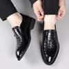 Fashion Alligator Pattern Casual Leather Shoes Brand Moccasin Driving Men Loafers Shoe Wedding Party Office Business Dress Shoes