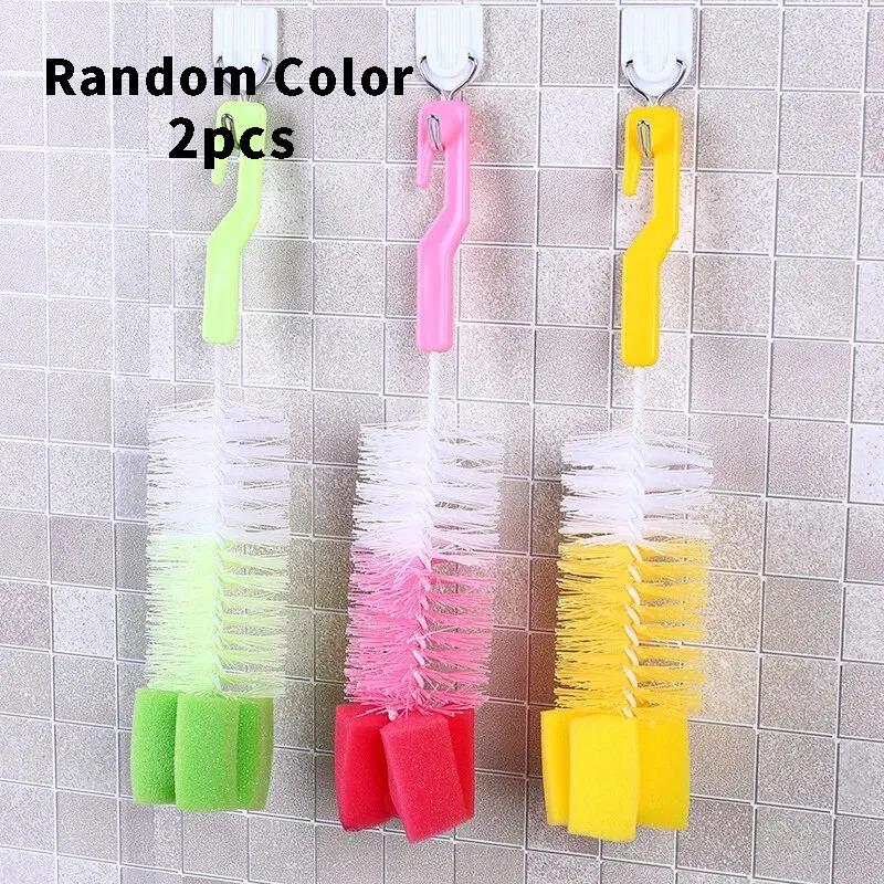Baby Bottle Brush Multi-Purpose Long Handle Fine Hair Sponge Cleaning Brush Household Dishwashing Cup Washing Cleaning Tools