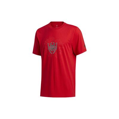 Μπλούζα Πουλόβερ με Στρογγυλή Λαιμόκοψη με Εκτύπωση Λογότυπου Κοντομάνικη Ανδρική Μπλούζα Κόκκινη GE4111