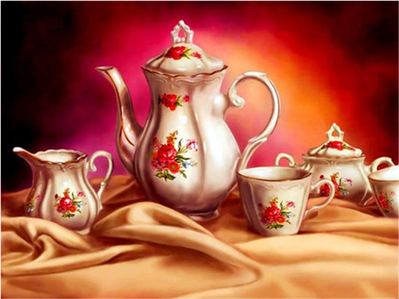 Diamond Embroidery Kitchen Flower Handmade Gift Picture Rhinestones Diamond Mosaic Full Drill Home Decor