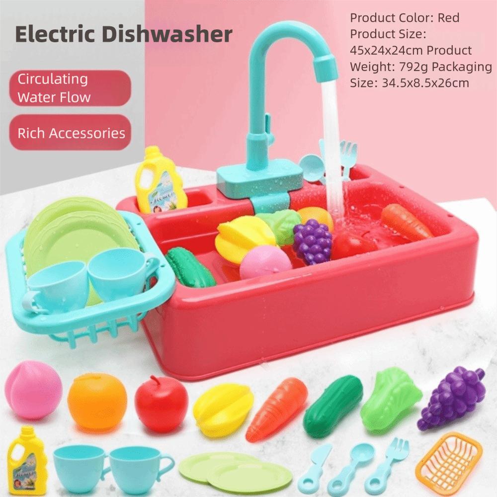 Zestaw Trwały Zlew Zabawkowy Interaktywna Zabawka Symulacyjna Kuchnia Wysokiej Jakości Zabawka Zmywarka Dzieci