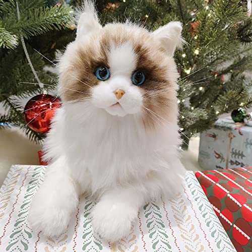 Chongker Realistic and Lifelike Cat Plush Toy, Handmade with a Soft Touch, Cute and Soothing Cat, a Great Gift for Cat Lovers, Moms, Children, and Sen