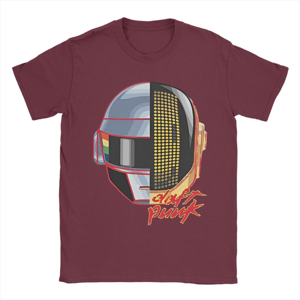 Daft Punk Electronic Band TShirt Beach 100 Cotton TShirts For Men Fashion Pattern Tee Shirt Short Sleeve Vintage Clothing