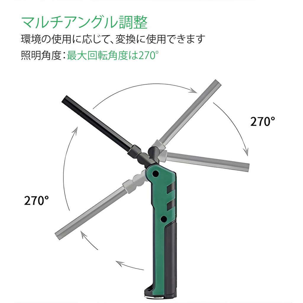 Set of 2 Work Lights, COB Lights, Handheld USB Rechargeable, Magnetic, Foldable, Compact, for Night Work and Construction (2 pieces)