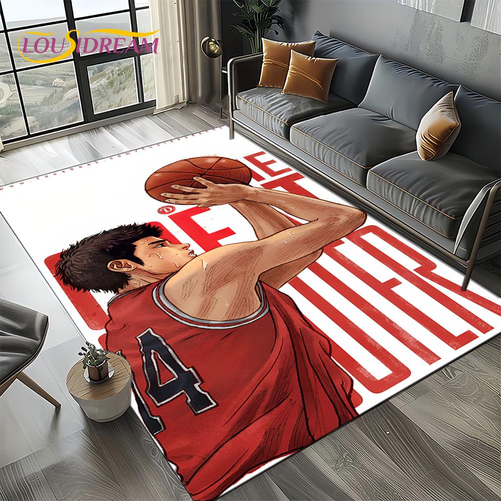 2025 New Cartoon Slam Dunk Anime Basketball Carpet Rug for Bedroom Living Room Home Sofa Decoration,kid Play Decor Floor Mat