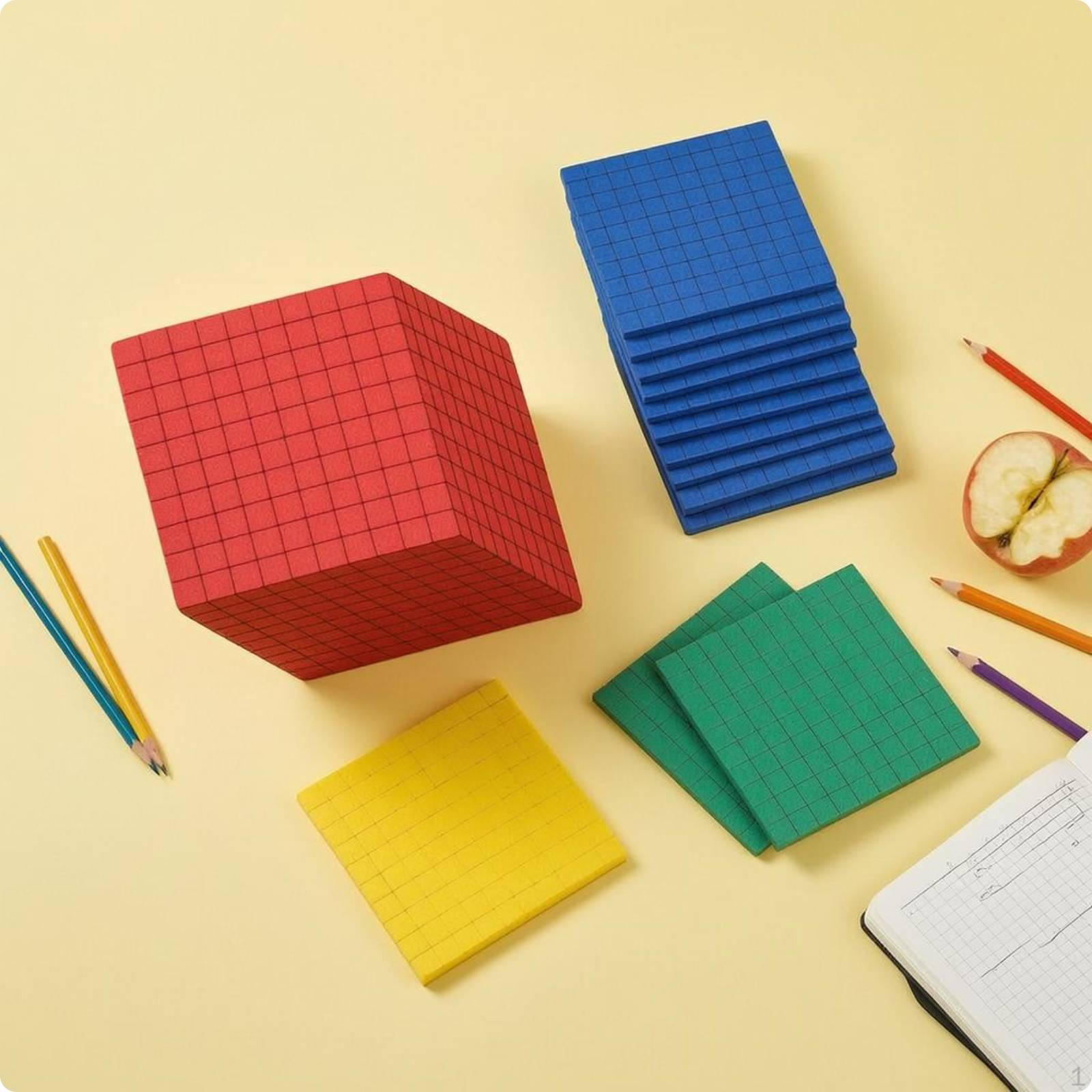 Base Ten Blocks EVA Foam Place Value Manipulative Set Handson Learning Arithmetic Teaching