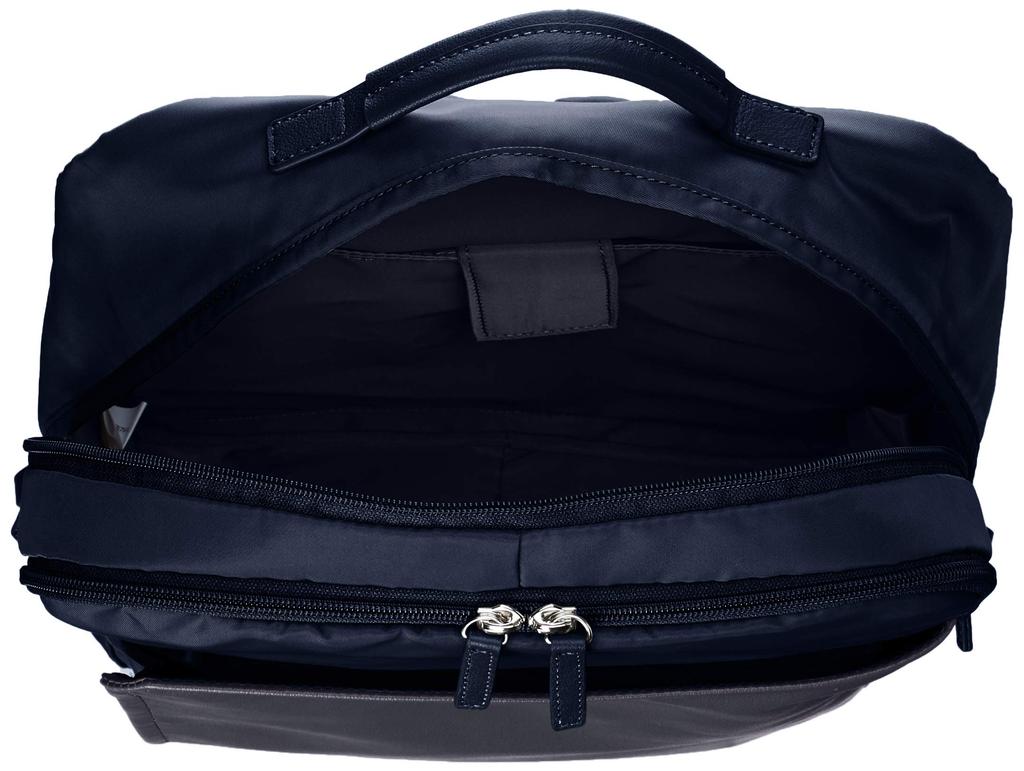 Nylon X Leather Square Backpack Dark Navy [Isaac] Y91-05-03