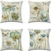 Retro Plant Floral Print Linen Pillow Case Home Living Room Sofa Car Cushion Pillow