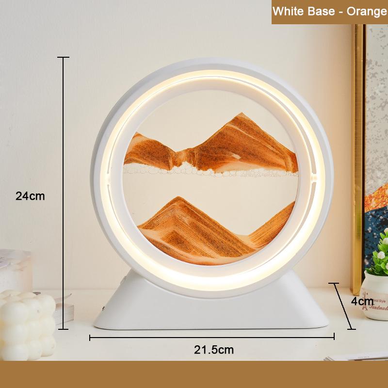 Sandscape Moving Sand Art Picture Quicksand Table Lamp Liquid Hourglass Sand Painting Flowing Sand Bedroom Light Home Decor Gift