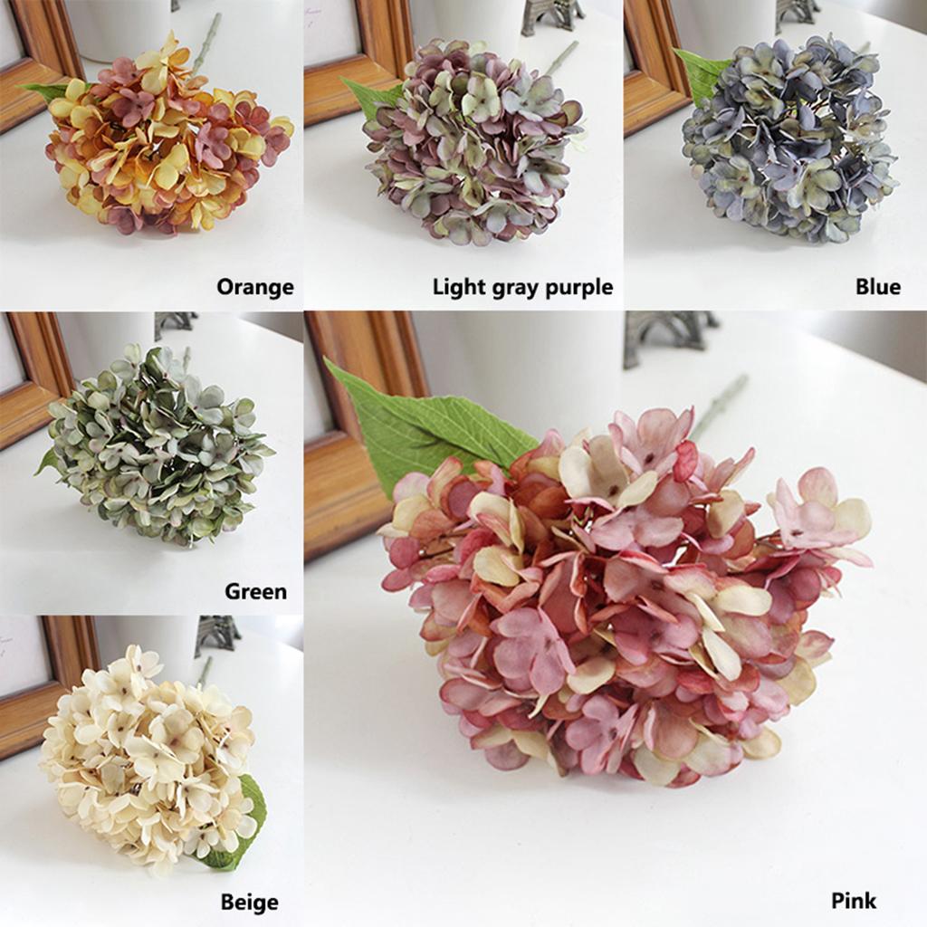 2/4 Stück Künstliche Seidenhortensie Hochzeits-Szene-Dekoration Braut Hält Dekorationsblume Wand Herbst-Vase Heimtisch DIY-Geschenk Sammelalbum
