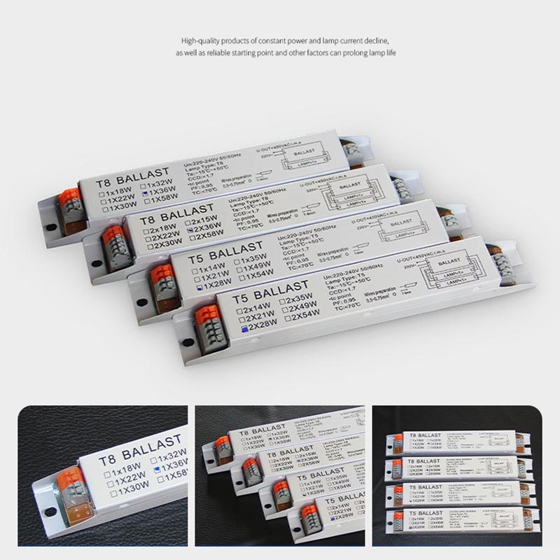 Ac 220-240V Wide Voltage T8 T5 Compact Electronic Ballast Instant Tube Desk Lights Fluorescent Lamp Ballast Home Office Supplies