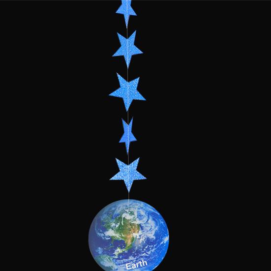 1 Set Hängeflagge, realistisch aussehende glatte Kante mit Glitzersternen, verschleißfest, breite Anwendung, Universum, acht Planeten, Wanddekoration zum Aufhängen