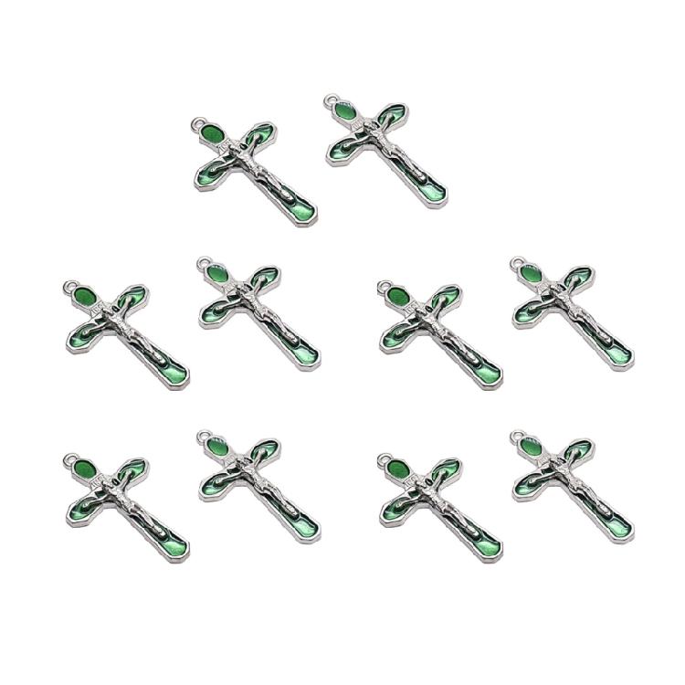 10pc Christ Cross Pendants for DIY Necklaces Bracelets Earring Key Chain