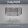 Trampoline Safety Net With 8 Poles And Zipper Entrance Made Of PE Diameter 366x180 Cm Black And Pink