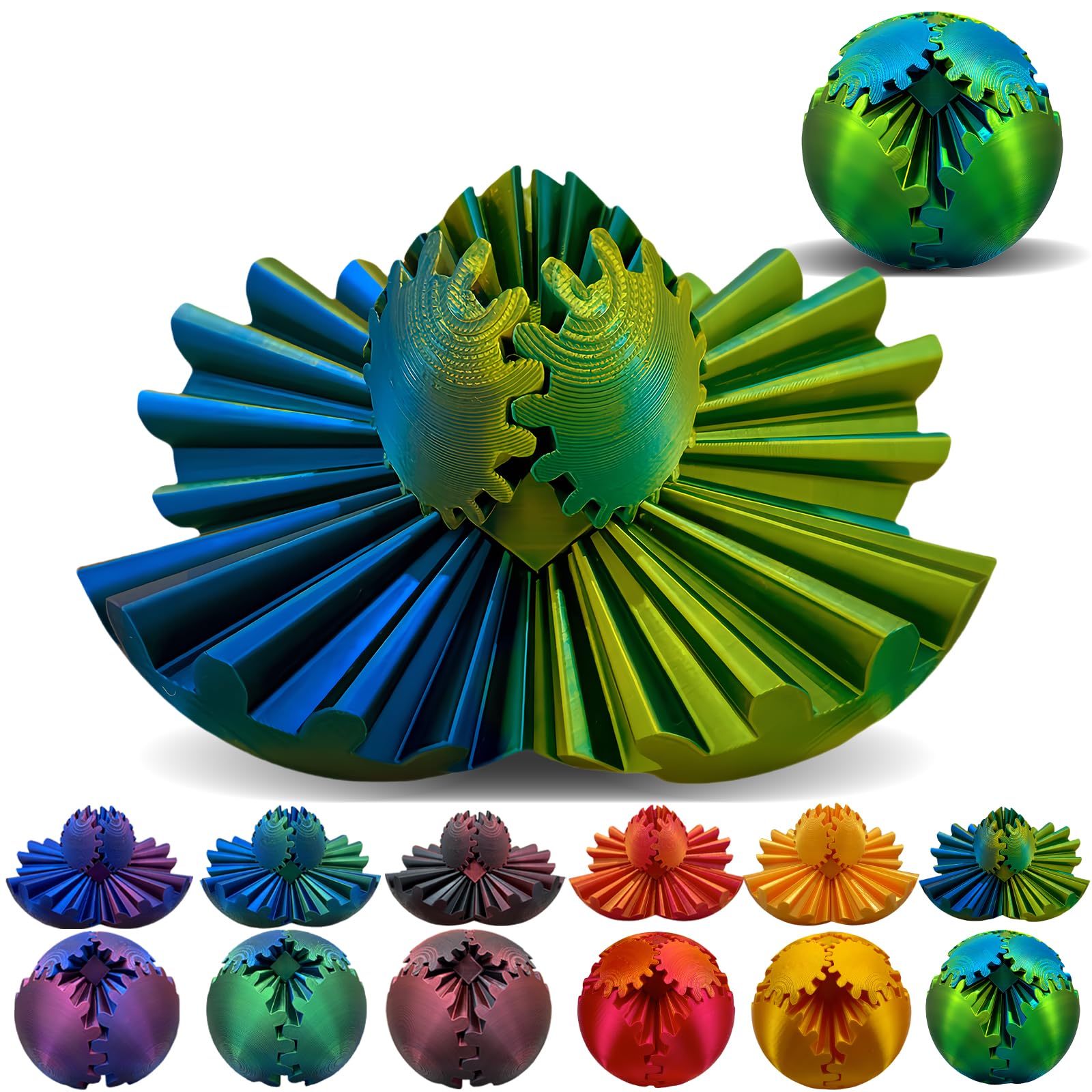 

3D Printed Gear Balls Spinning Balls Stress Relief Anxiety Desktop Decorations Desk Toys Gear Balls Annoying Toys