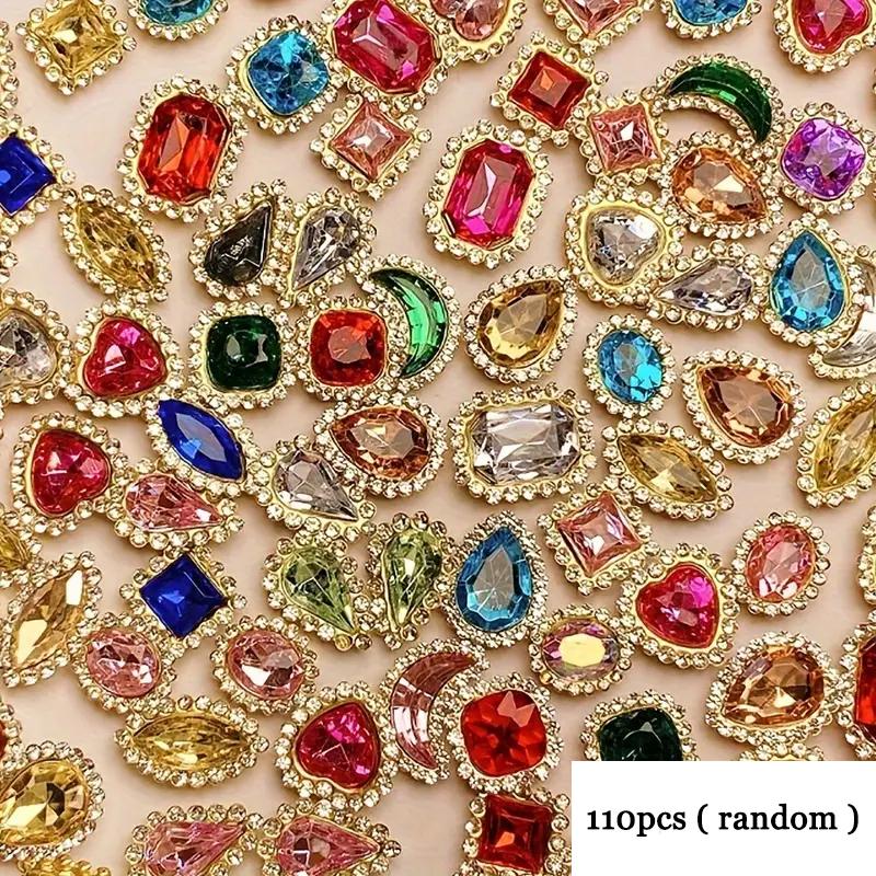 

WTEMPO Rhinestones Kit Sew-On Embellishments for DIY Clothing Shoes and Bags Crafts Beads Kit for Jewelry Making Sparkling Clothing Decorations random*110pcs разноцветный