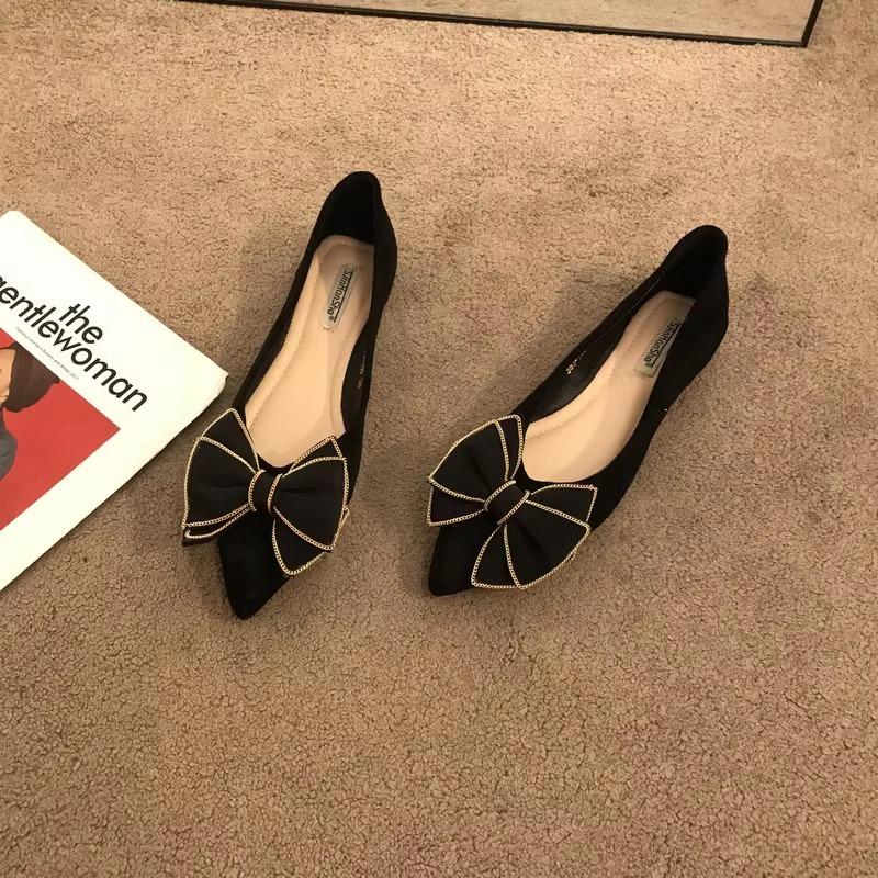 Fashion Flat Shoes for Women 2025 New Butterfly Bow Big Size Pointed Toe Shoes for Women Flat Spring and Autumn Work Shoes Loafers Women