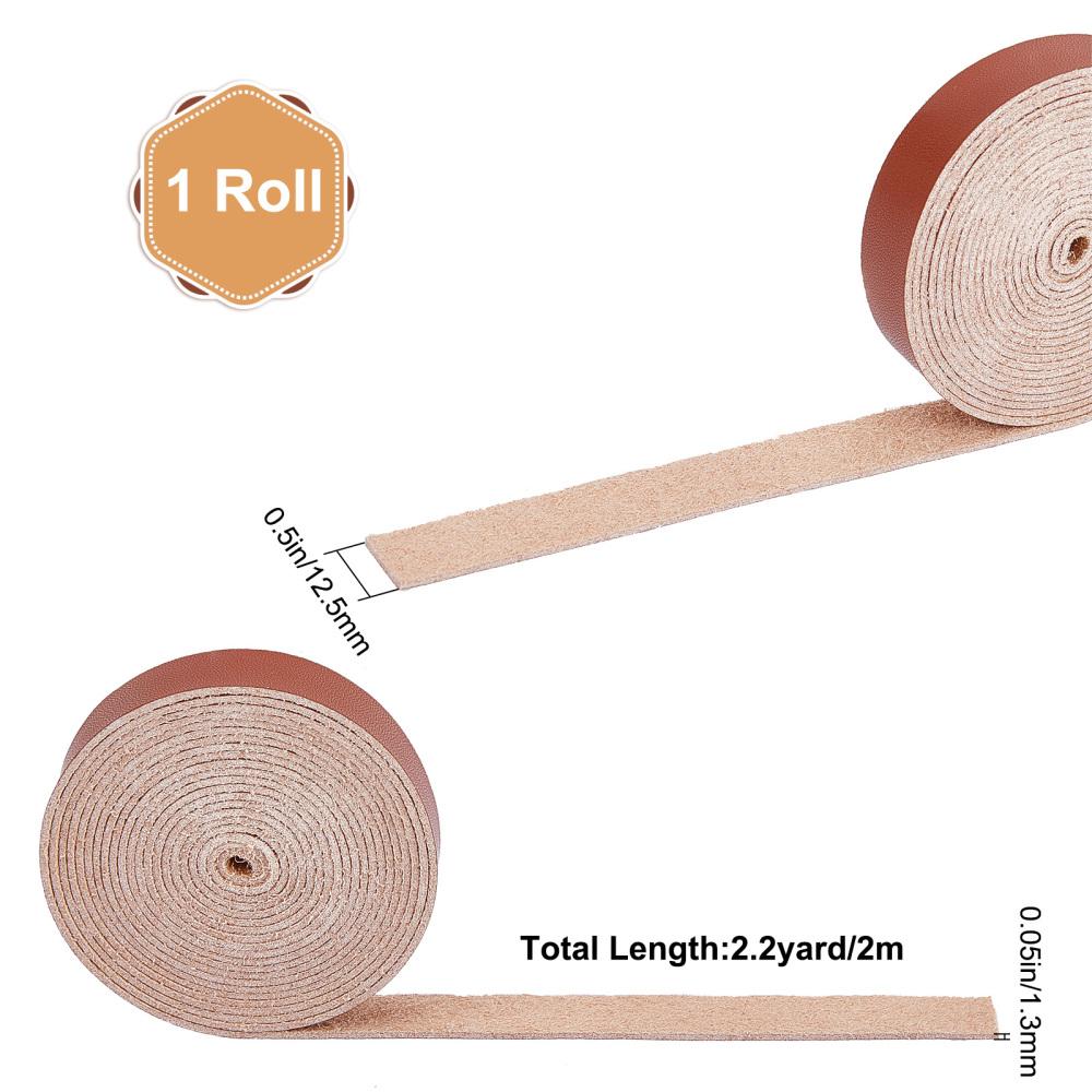 196 palců Měkké kožené řemínky 3/4 palce široké Hnědý kožený řemínek Pás Plnozrnná kožená šňůra Obal pro DIY řemeslné projekty
