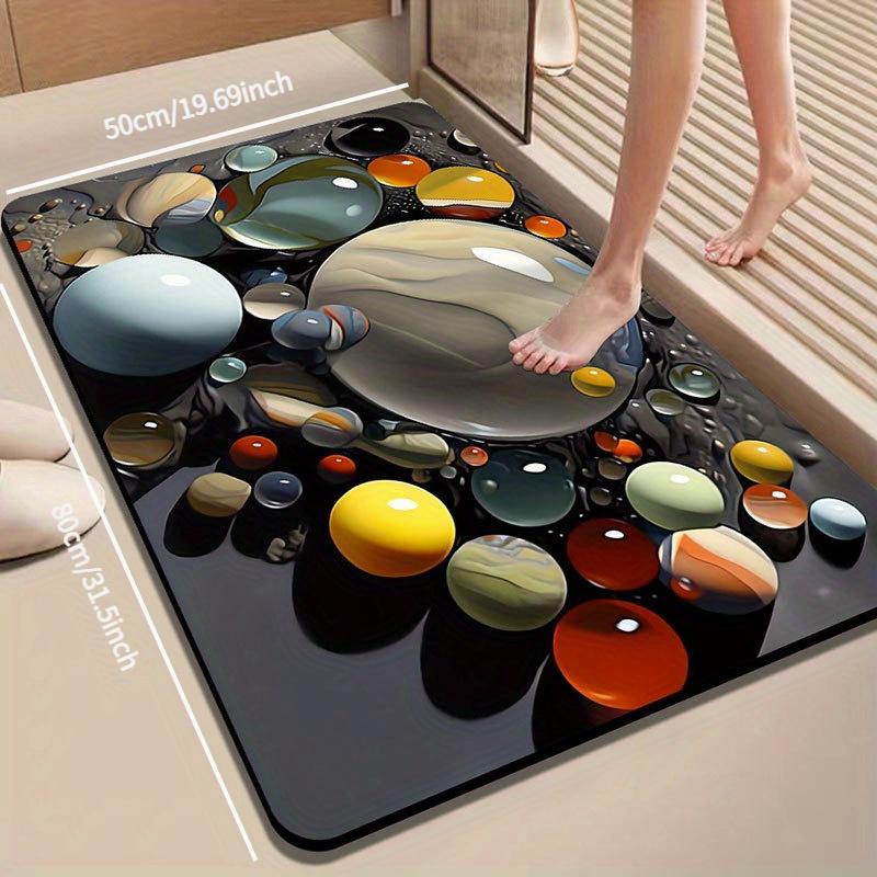 1pc of Bathroom Mat with A Pebble Pattern, Quickly Absorbs Water, Suitable for Bathrooms, Washrooms, and Home Decoration.