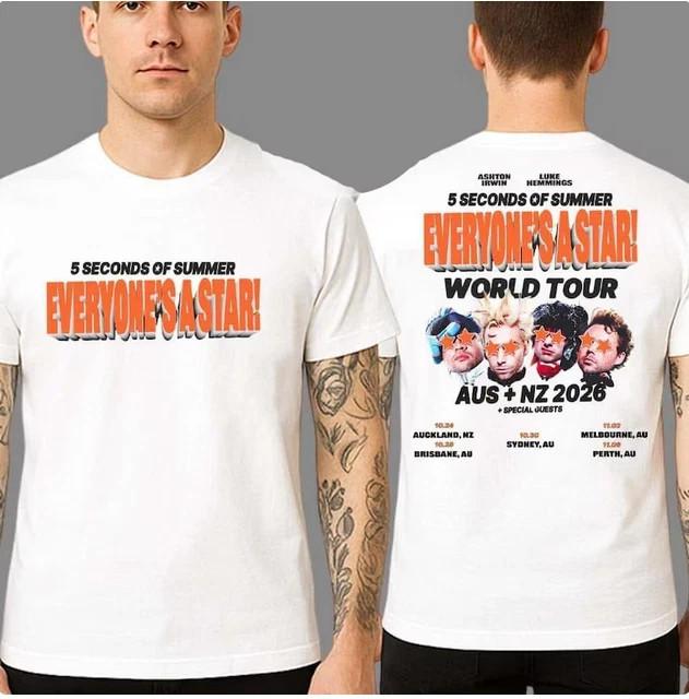 

5 Seconds of Summer Australia And New Zealand Tour 2026 Two Sided Print TShirt Unisex T-Shirt M
