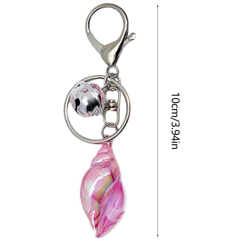 Colorful Conch Bell Keyring Stylish Acrylic Pendant Keychain Acrylic Alloy Key Chain Fashionable Bag Charm Accessory
