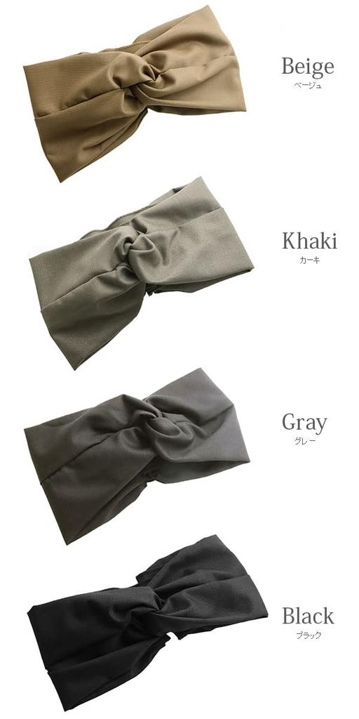 VINGTAINE Simple Hair Adult Headband, Turban, Wrap-around Ribbon, Comfortable, Natural, Accessory, Casual, Gift, HB-126-GY