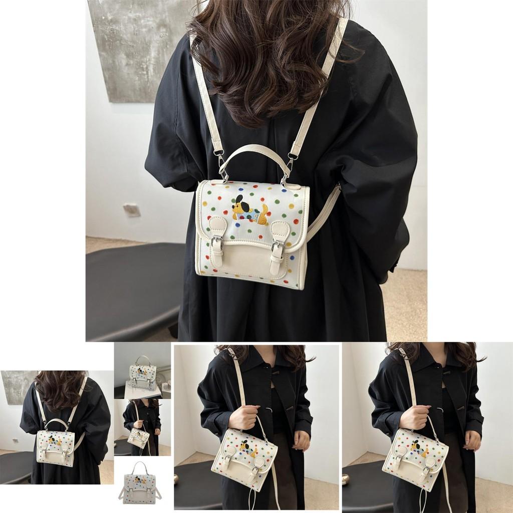 Stylish White Cartoon Large Capacity Square Bag For Women Casual Daily Use