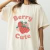 Strawberry Graphic T-Shirt | Pastel Cotton, Berry