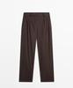 Masimodutti Cotton Poplin Blend Tuck Pants