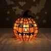 Warmes Nachtlicht 1/2 Stück Halloween Schleife Kürbislicht, Buntglas Schreibtischlampe, Gruselige Jack-o'-Lantern Nachtdekoration für Zuhause Büro Harzlichter