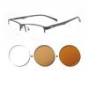 New Sun Photochromic Myopia Glasses Men Student Half Rim Frame Optical Eyewear -1 0 To -6 0 Prescription