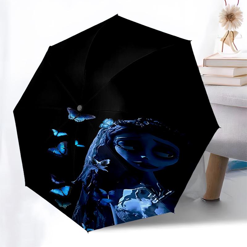 Blue Butterfly Dreamcatcher: Automatic Opening Umbrella with Foldable Design, Iron Frame, Outdoor Use, Perfect Gift for Fans and Travelers01