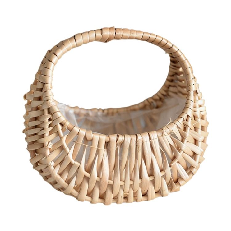 

Moon Shape Plant Holder Basket With Sturdy Handle Decorative Storage Bin For Convenient Portability 1