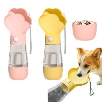 Bouteille d'eau pour chien de 400 ml avec récipient alimentaire, bol d'eau portable pour chiots, distributeur d'eau anti-fuite pour chiens, pour promenades en plein air et randonnées