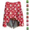 ქალთა მოდის გრძელმკლავიანი საშობაო Snowman Snowflake Print Jacket Cardigan