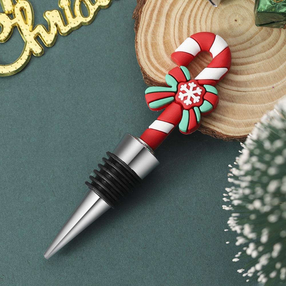 Merry Christmas Wine Bottle Stopper Bar Party Decoration Crafts Xmas Tree Snowman Preservation Wine Cork Fresh-keeping Reusable