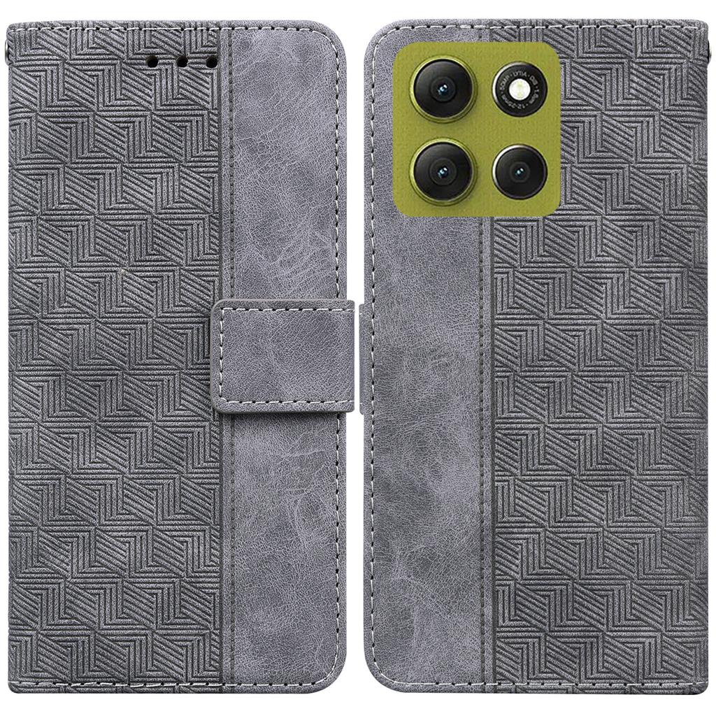 For Motorola Moto G86 5G Case Geometry Pattern Leather Wallet Phone Cover with Wrist Strap