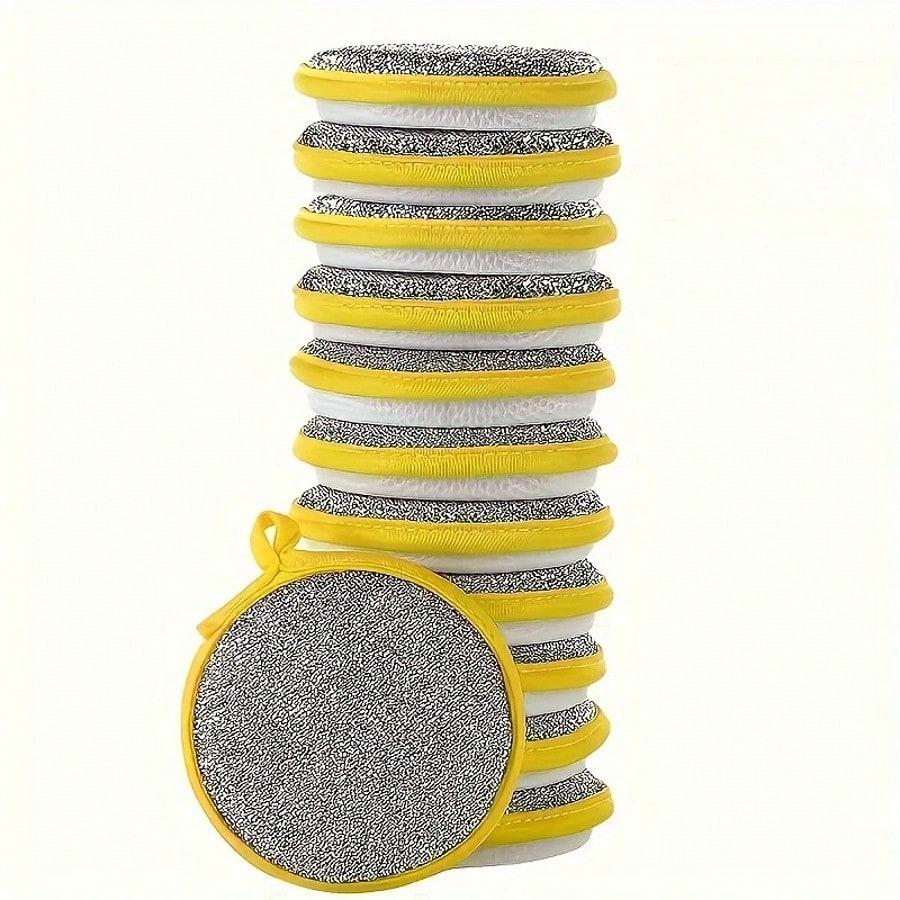 10 Pcs Double-Sided Sponge Kitchen Dishwasher Sponge Brush