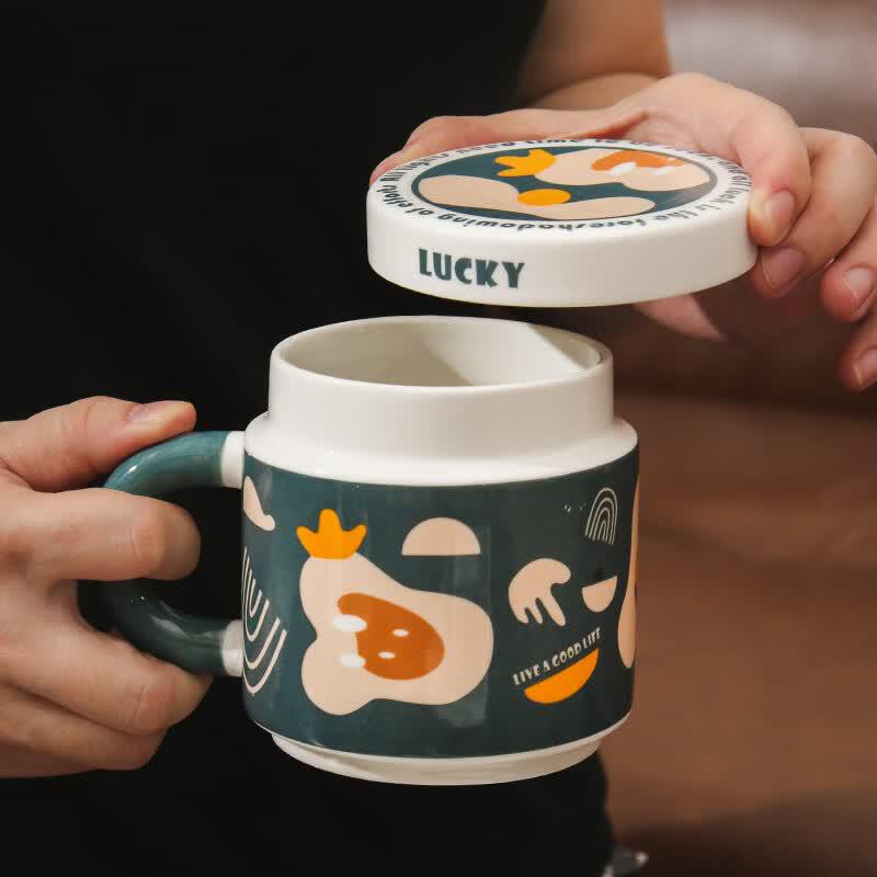 Ceramic Coffee Mug with Lid