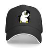 Cute Penguin Print Baseball Cap Stylish Black with Yellow Feet Beak Perfect for Outdoor Fishin Sandwich Baseball Cap