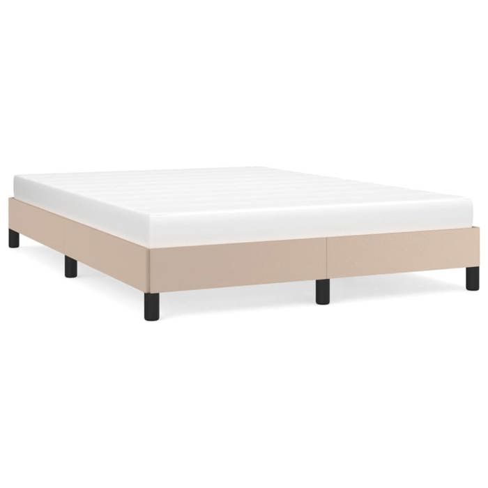 VidaXL Bed Frames Slat Base Upholstered Bed Slat Frame Double Bed Adult Bedroom Furniture Interior Cappuccino 346903