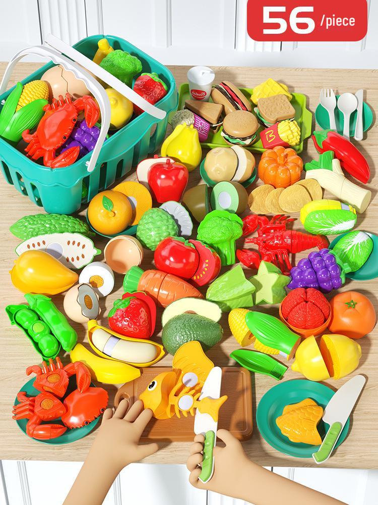 Peelable Pretend Play Fruits & Veggies Set - Fun Kitchen Toy for Children