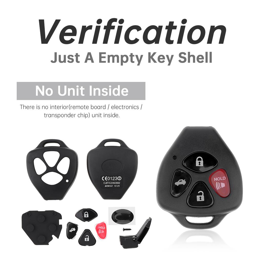 4 Buttons Key Fob Shell Replacement Wear-resistant Universal Fit for Corolla RAV4 Yaris Venza Models