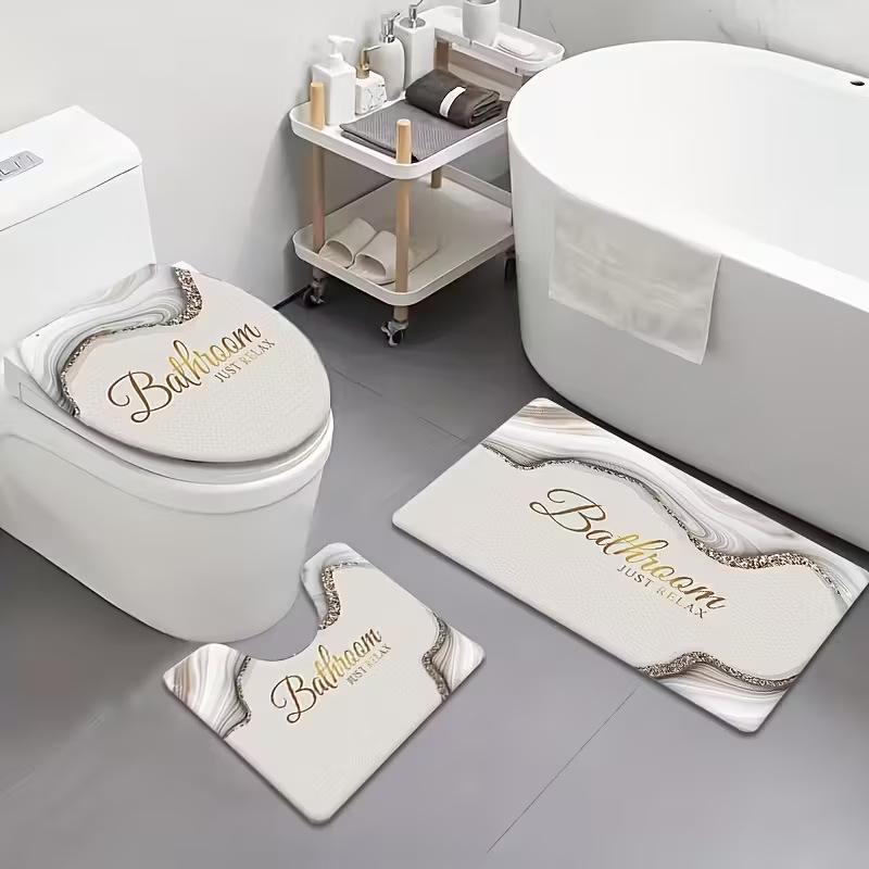 Diatom Mud Bathroom Water Absorbing Quick Drying Three Piece Set Floor Mat 50x80cm