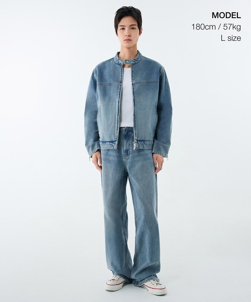 Musinsa Standard Denim Racer Jacket [Light Indigo]