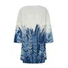 Women's Print Irregular Three-quarter Sleeve Cardigan With Pocket Jacket