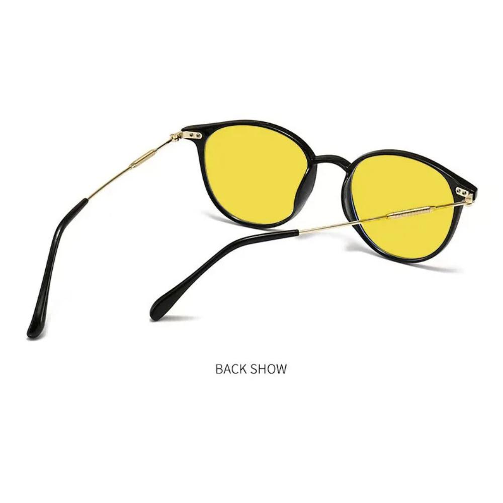 Fashionable Ultralight Night Vision Myopia Glasses Unisex Classic Round Frame Anti-Glare Driving Day & Night Near Sight Eyewear